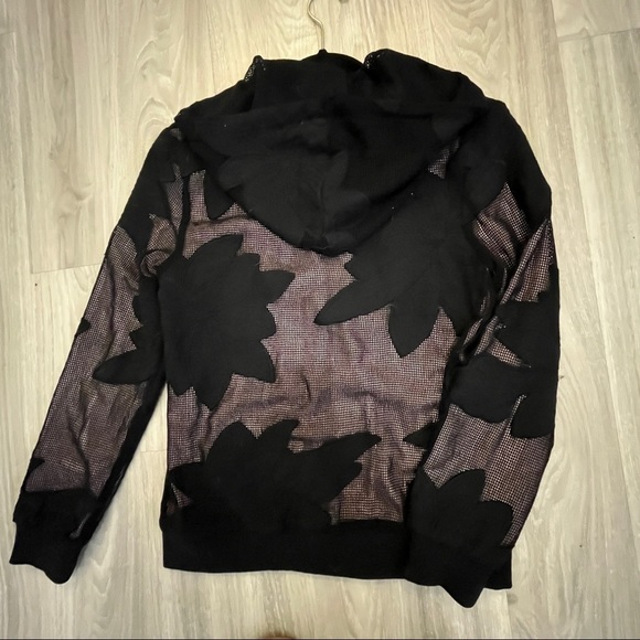 Avec Les Filles Lace Embroidered Zip Hoodie XS - Picture 8 of 10